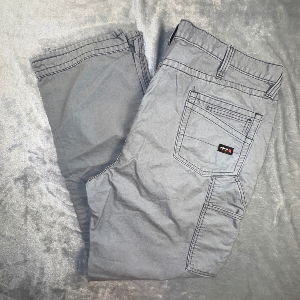 ARIAT‎ FR M4 Low Rise Boot Cut Flame Resistant Work Pants Mens 44x36 Gray Cargo - Picture 11 of 12
